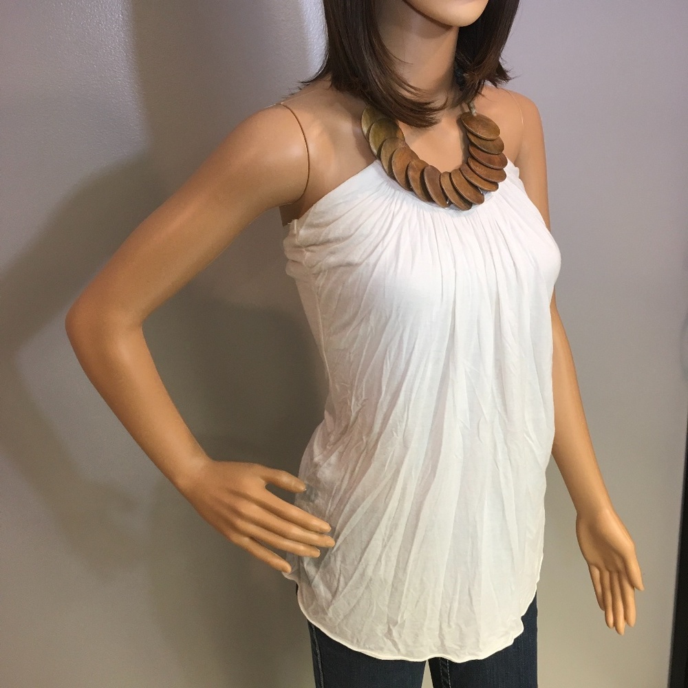 Forever 21 Teak Accent Creme Halter Top